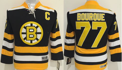 Bruins #77 Ray Bourque Black CCM Youth Stitched NHL Jersey - Click Image to Close